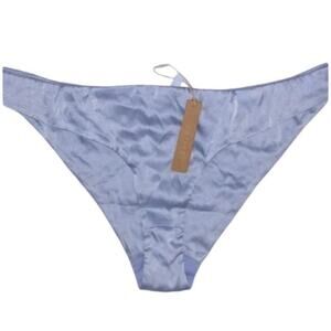 SKIMS Bridal Cheeky Bikini Panty Silk Blend Satin in Glacier Blue NWT XL